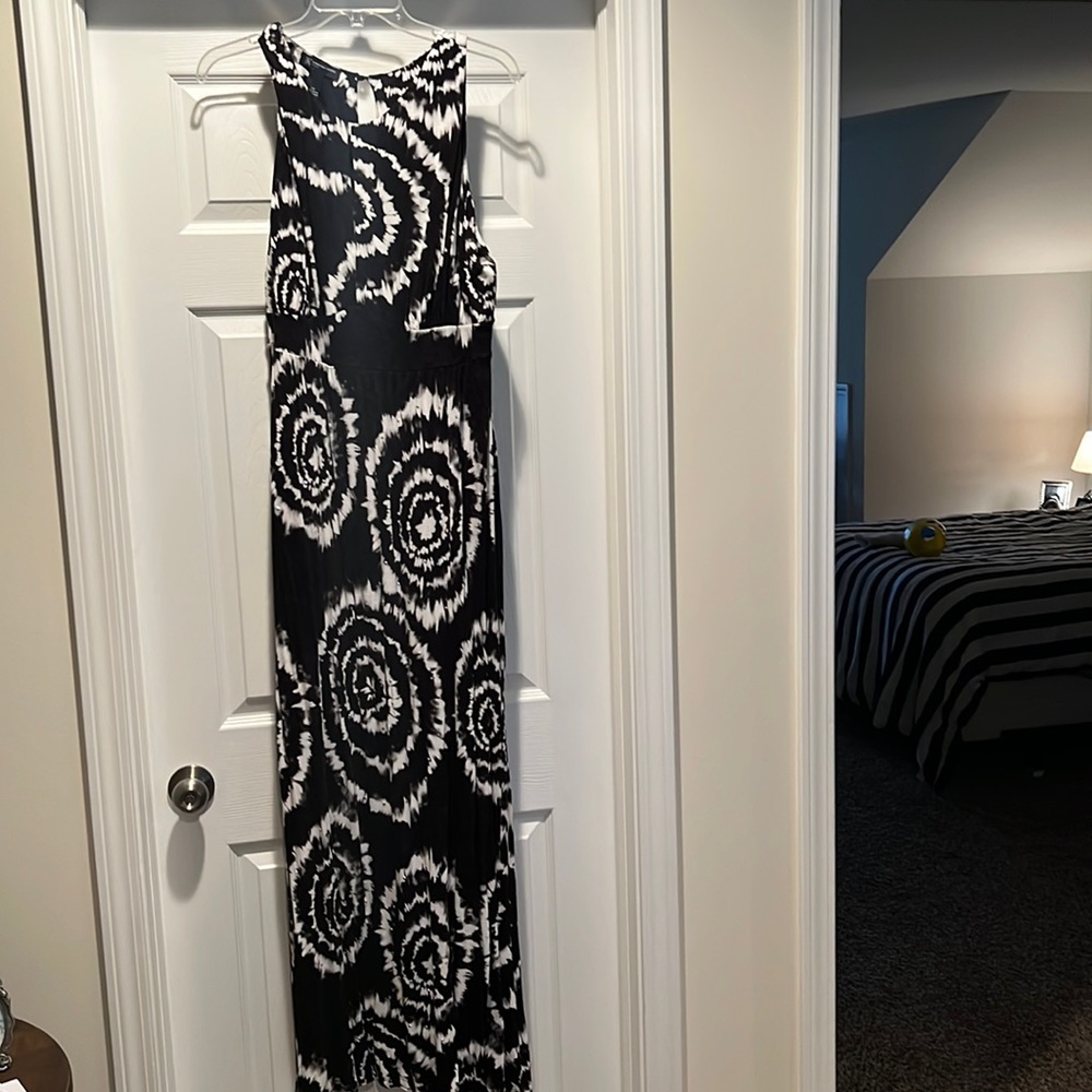 Black and white maxi with silver gems